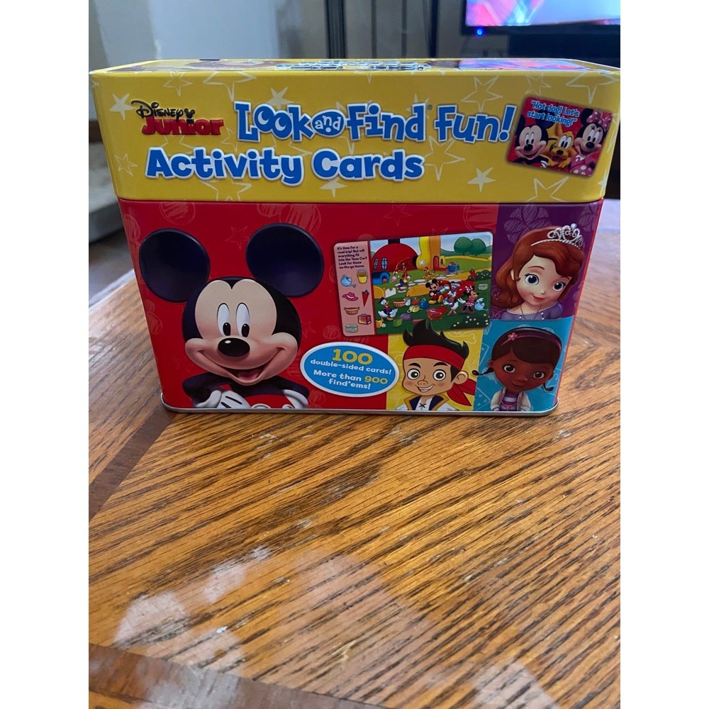 Disney Junior Activity Cards in tin case